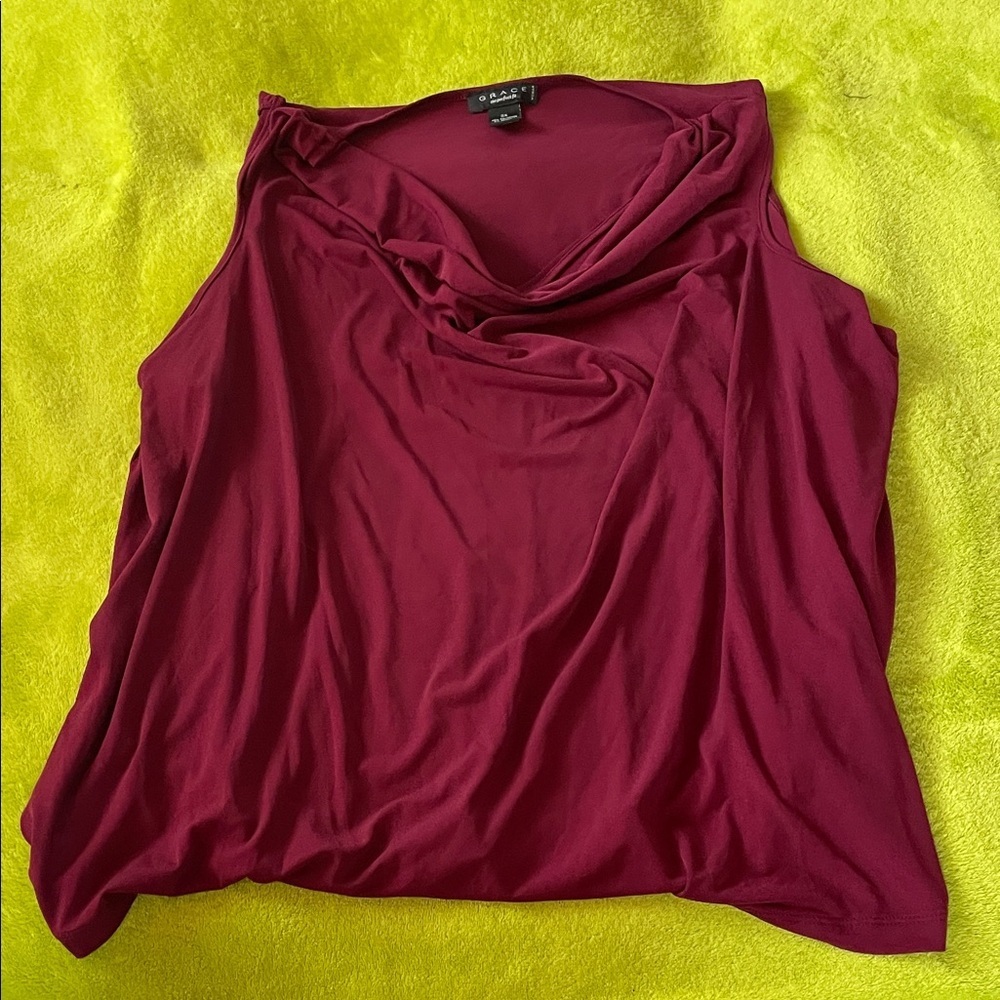 Grace Sleeveless Cowl Neck Camisole - Wine